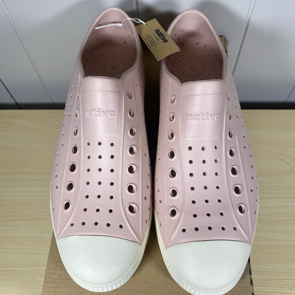 NEW IN BOX Native Jefferson Sugarlite Mens 11 Chameleon Pink Bone White Shoes - Picture 3 of 11